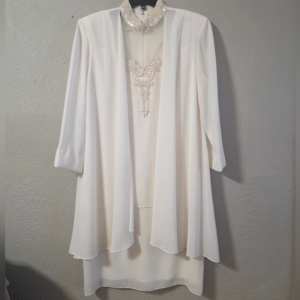 Vintage PATRA Ivory Beaded Mother Of The Bride Bridal Dress 14